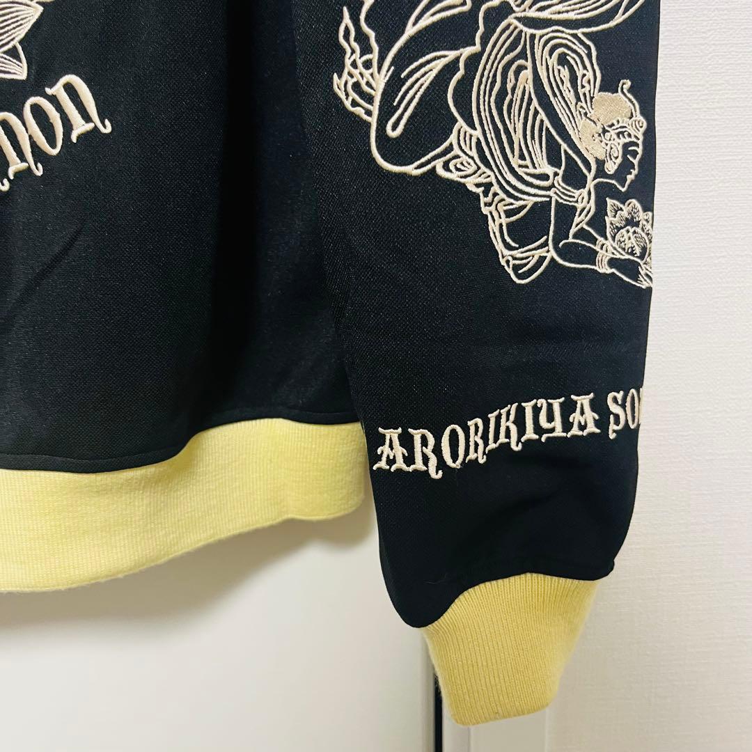 m*u様 【最安値・美品】爆裂爛漫娘　総柄刺繍　大日如来　和柄　スカジャン　ブル