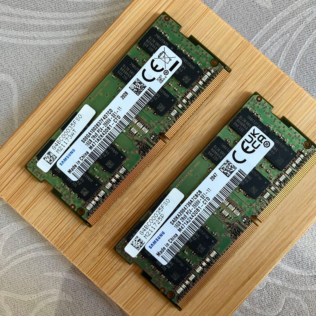 Samsung 16GB DDR4 2666V メモリー 2枚セット 計32GB
