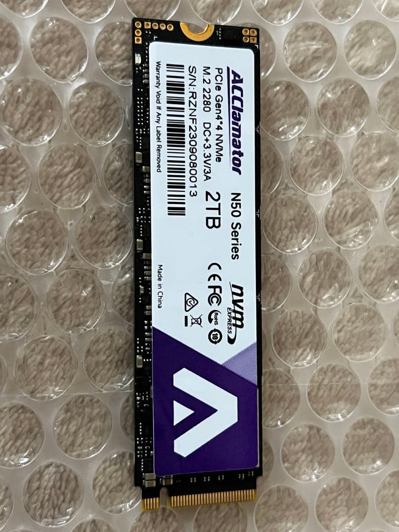 内蔵型SSD Acclamator N50 M.2 NVMe SSD 2TB