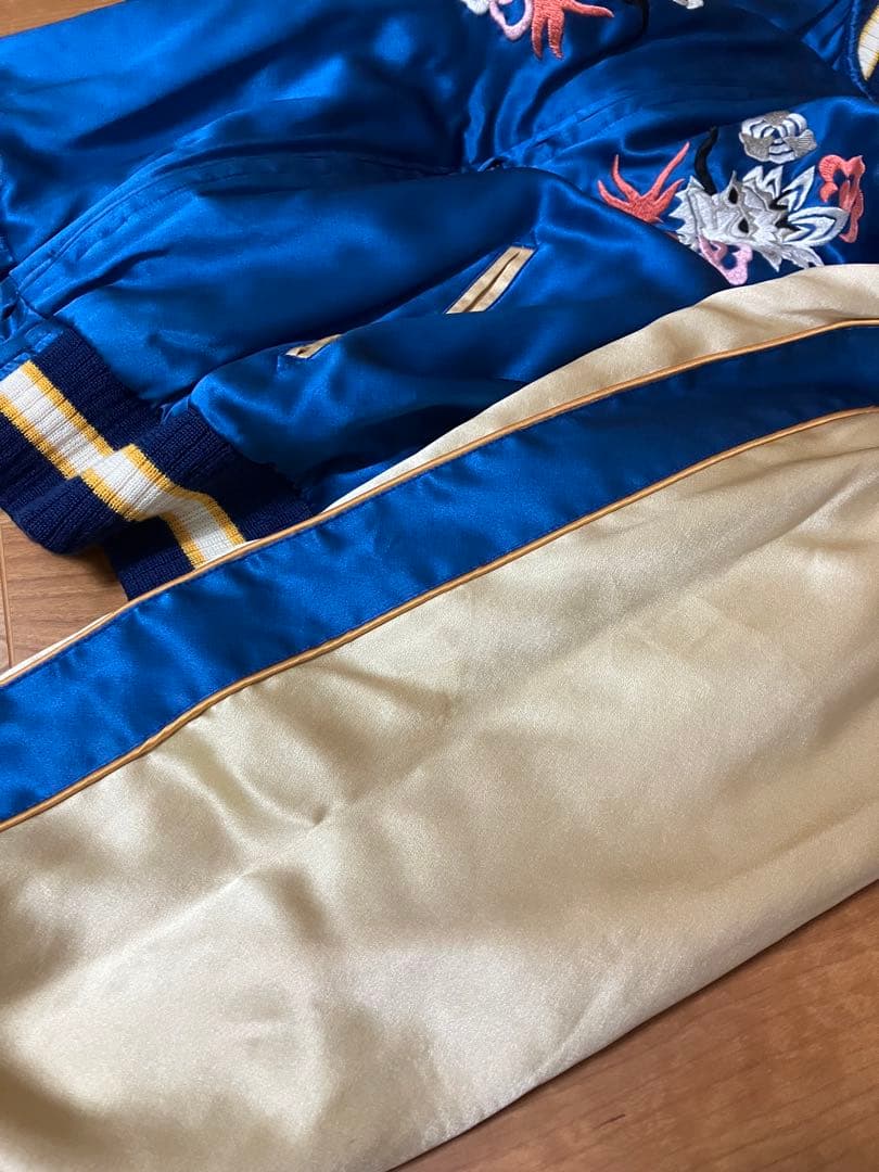 最終値下げ　スカジャン JOHN BULL サイズM 生地シルク GUAM 龍