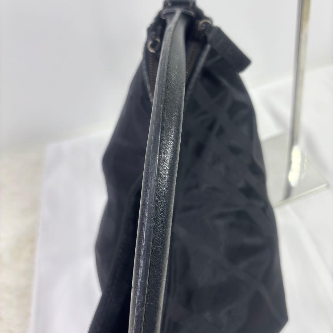 バーバリー　ナイロン レザー バッグ　トートバッグ　ハンドバック　ブラック