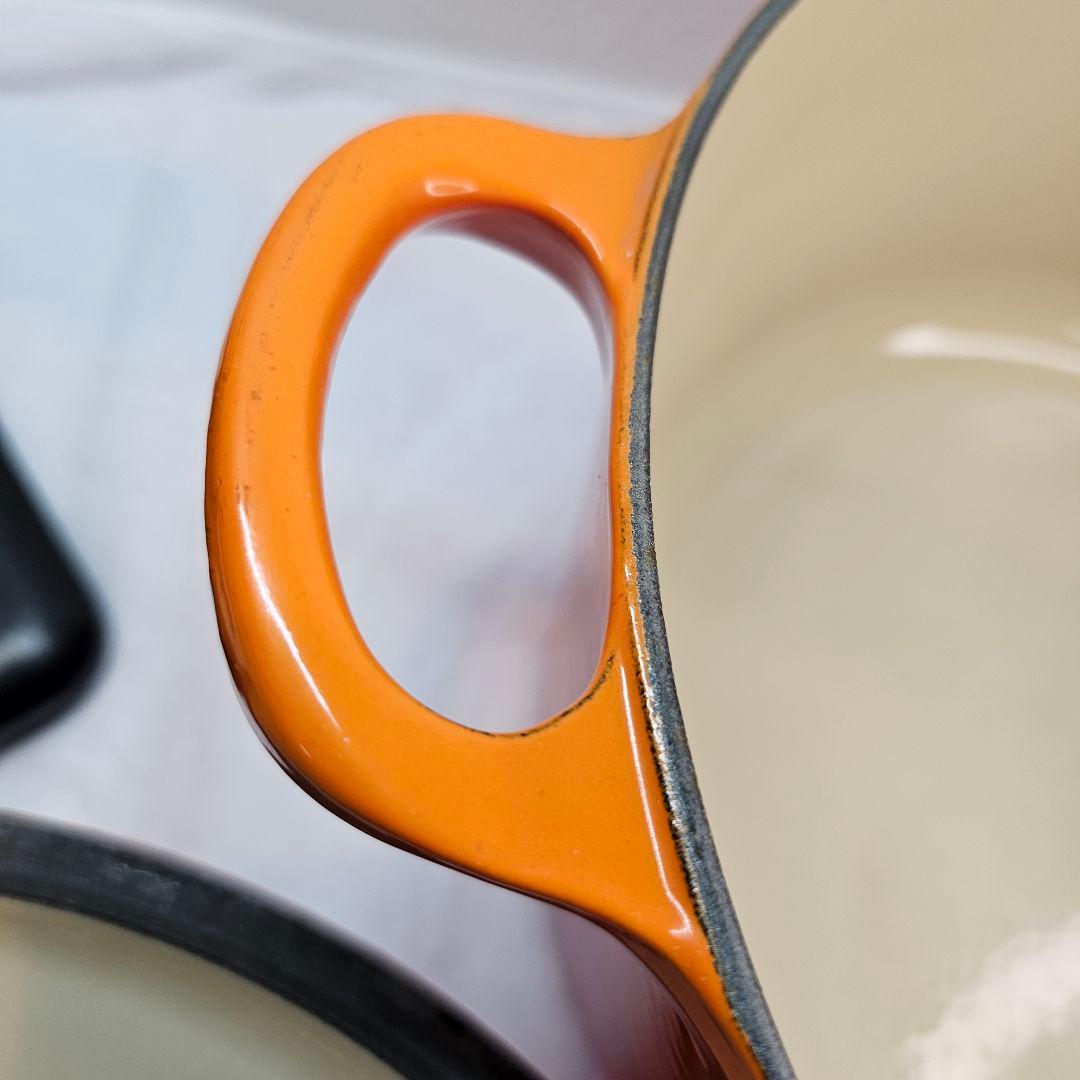 LE CREUSET ル・クルーゼ 26CM オレンジ 鋳鉄 両手鍋