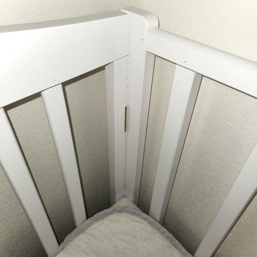 【美品】カトージ　ミニベビーベッド　折りたたみ　カトージ　ホワイト