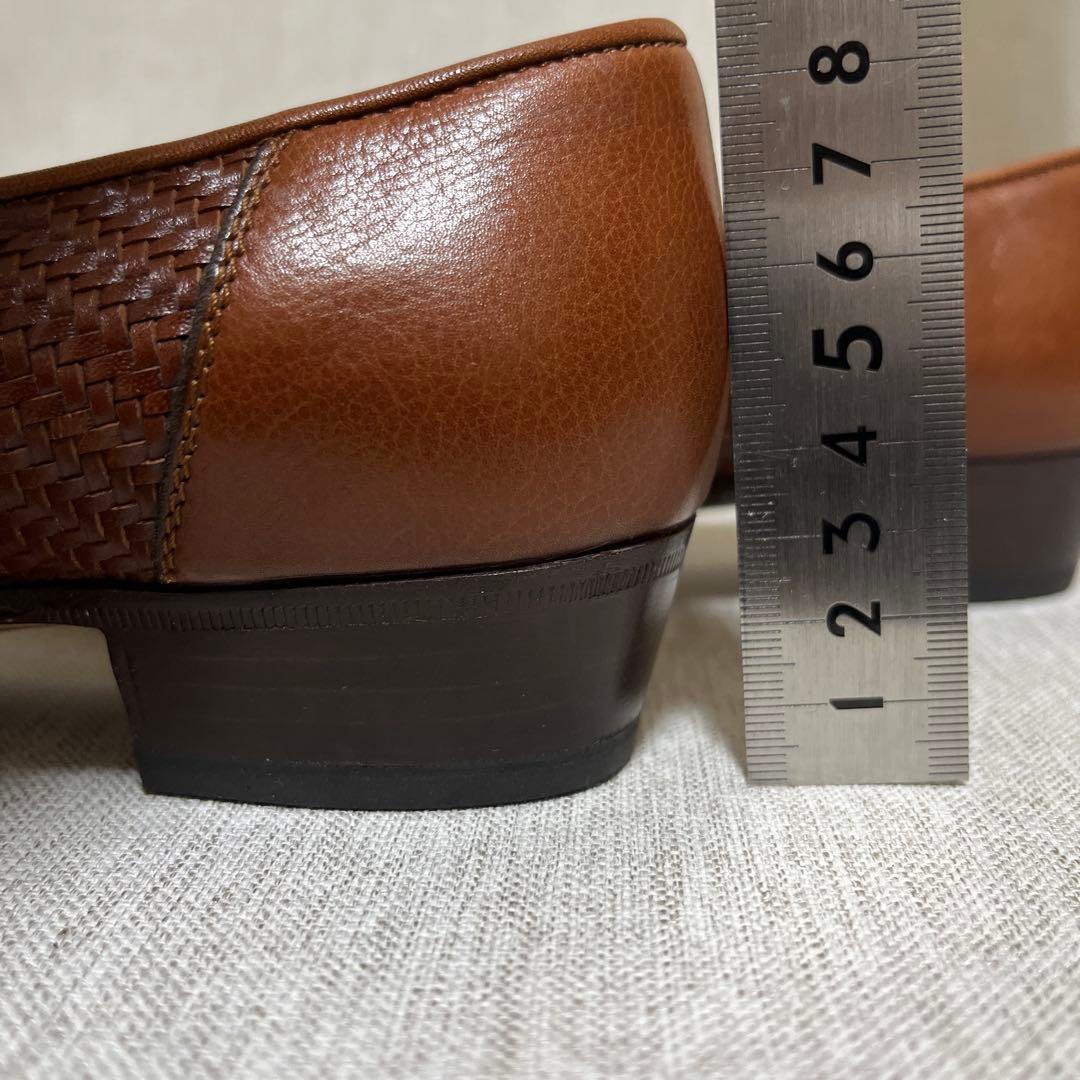 【極美品】タニノクリスチー パンプス ブラウン 編み込み レザー 38