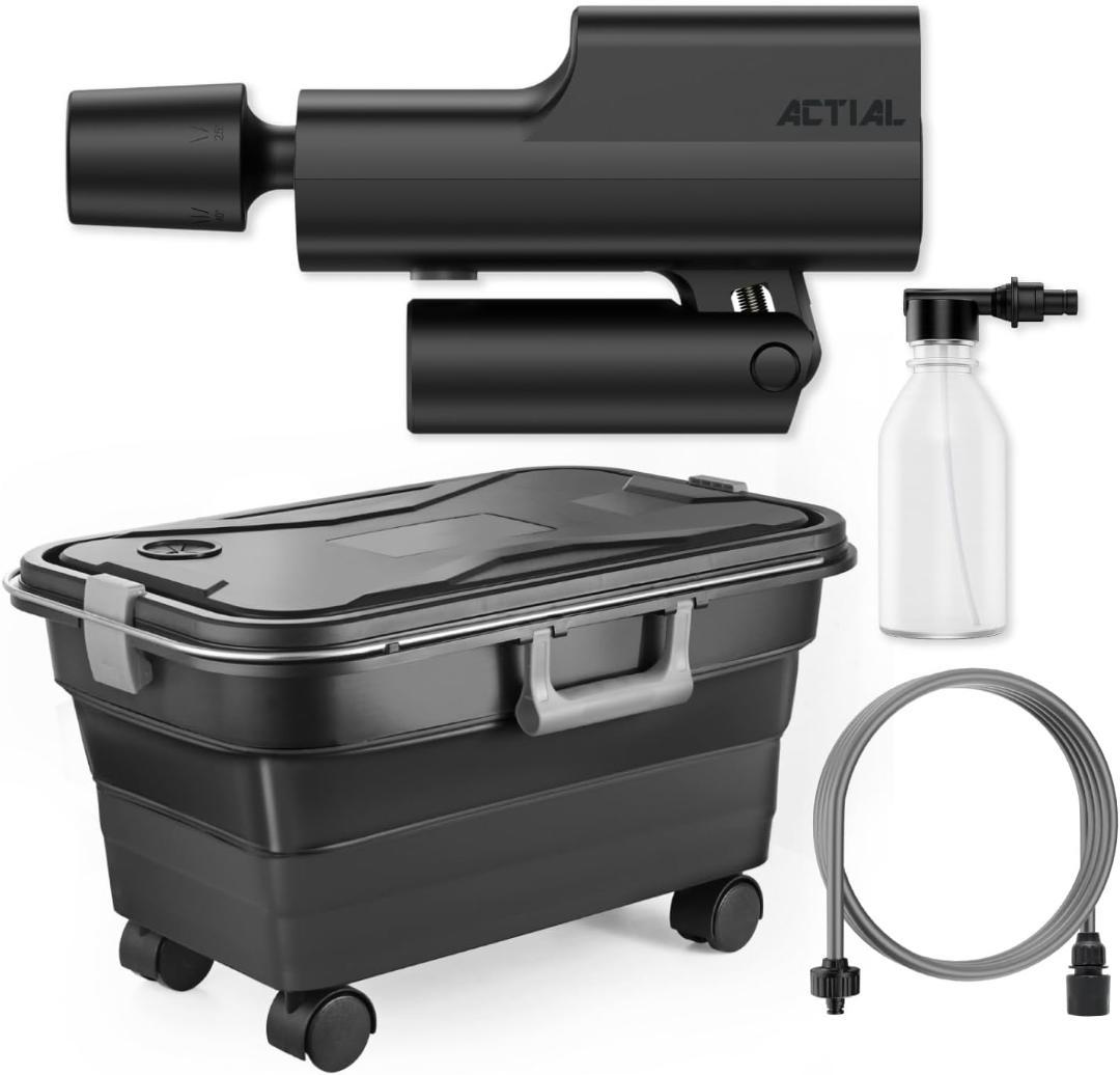 【新品】ACTIAL コードレス高圧洗浄機 折り畳み収納ボックス付