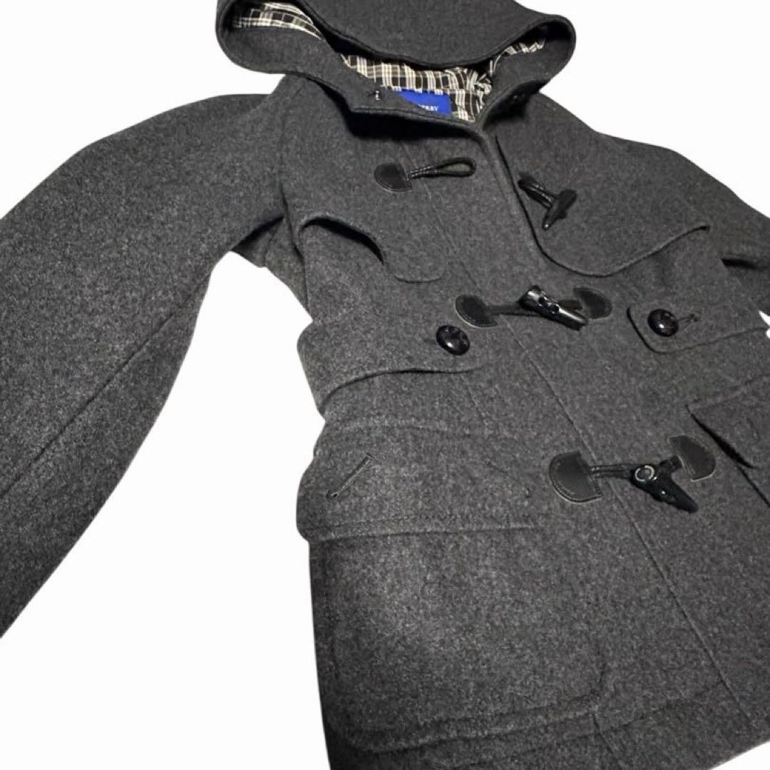 【美品】バーバリーブルーレーベル ダッフルコート ノバチェック ショート丈 36