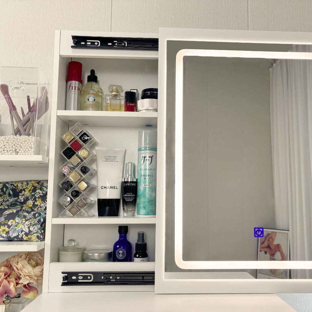 【美品】大容量収納ドレッサー ライト付き 訳あり品 写真をご確認 102-②