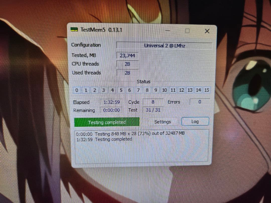 G.SKILLDDR5 32GB 6000(CL36) XMP3.0 TM5完走