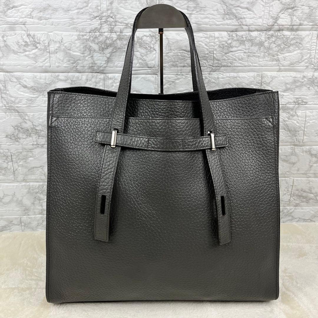 【美品】フルラ トートバッグ ジョーヴェ A4 大容量 肩掛け レザー グレー