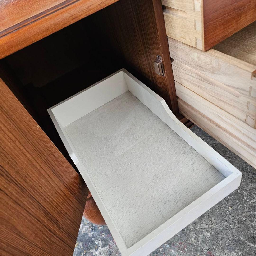 木製 ライティングビューロー ドレッサー 猫脚 鏡台 北欧調デザイン