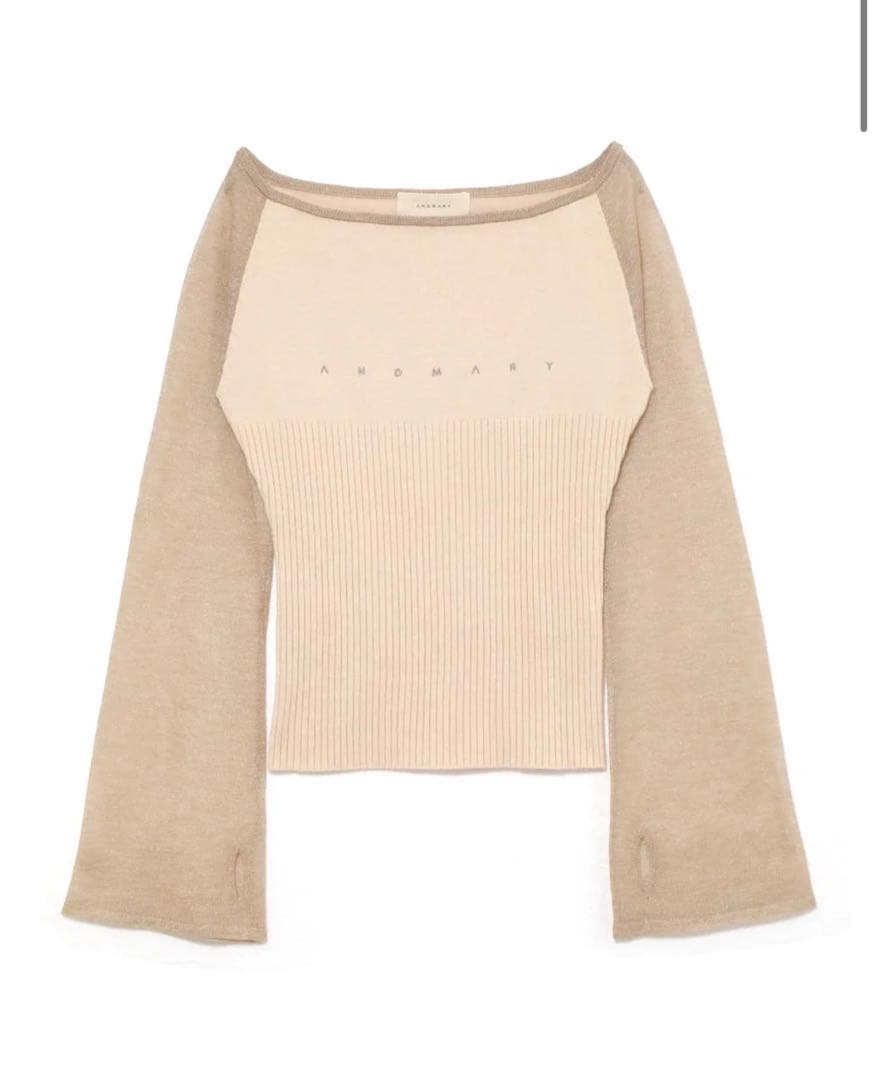 トップス andmary Amari knit tops mocha brown