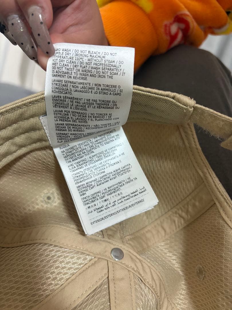 MONCLER ベージュ コットンキャップ フリーサイズ