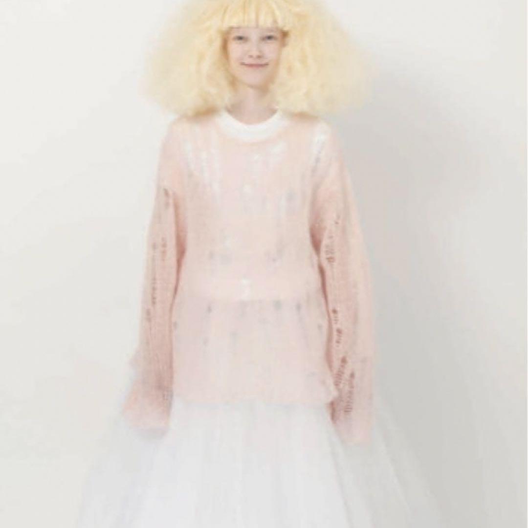 コムデギャルソンガール　モヘアニット　ピンク