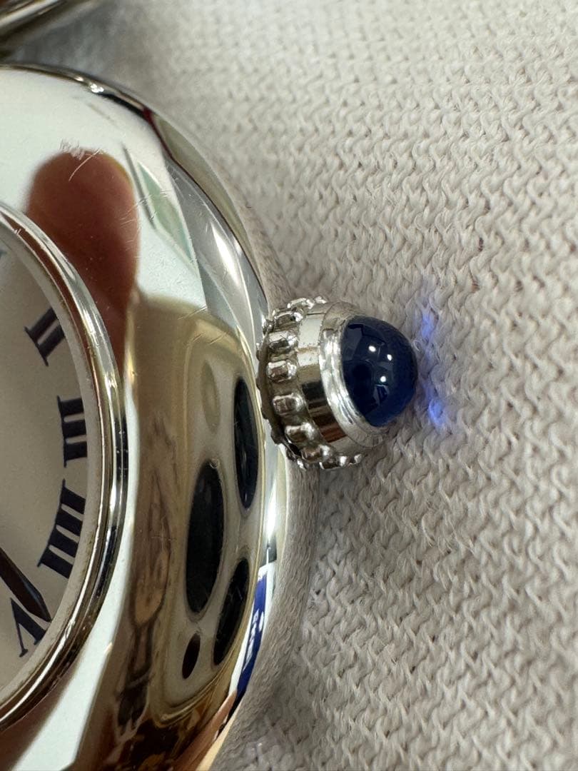 must de Cartier 腕時計 アナログ シルバー/ネイビー