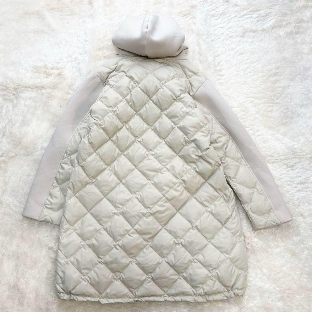 マルシャルテル ロングダウンパーカー ドッキング 異素材 フーディー 定番 M