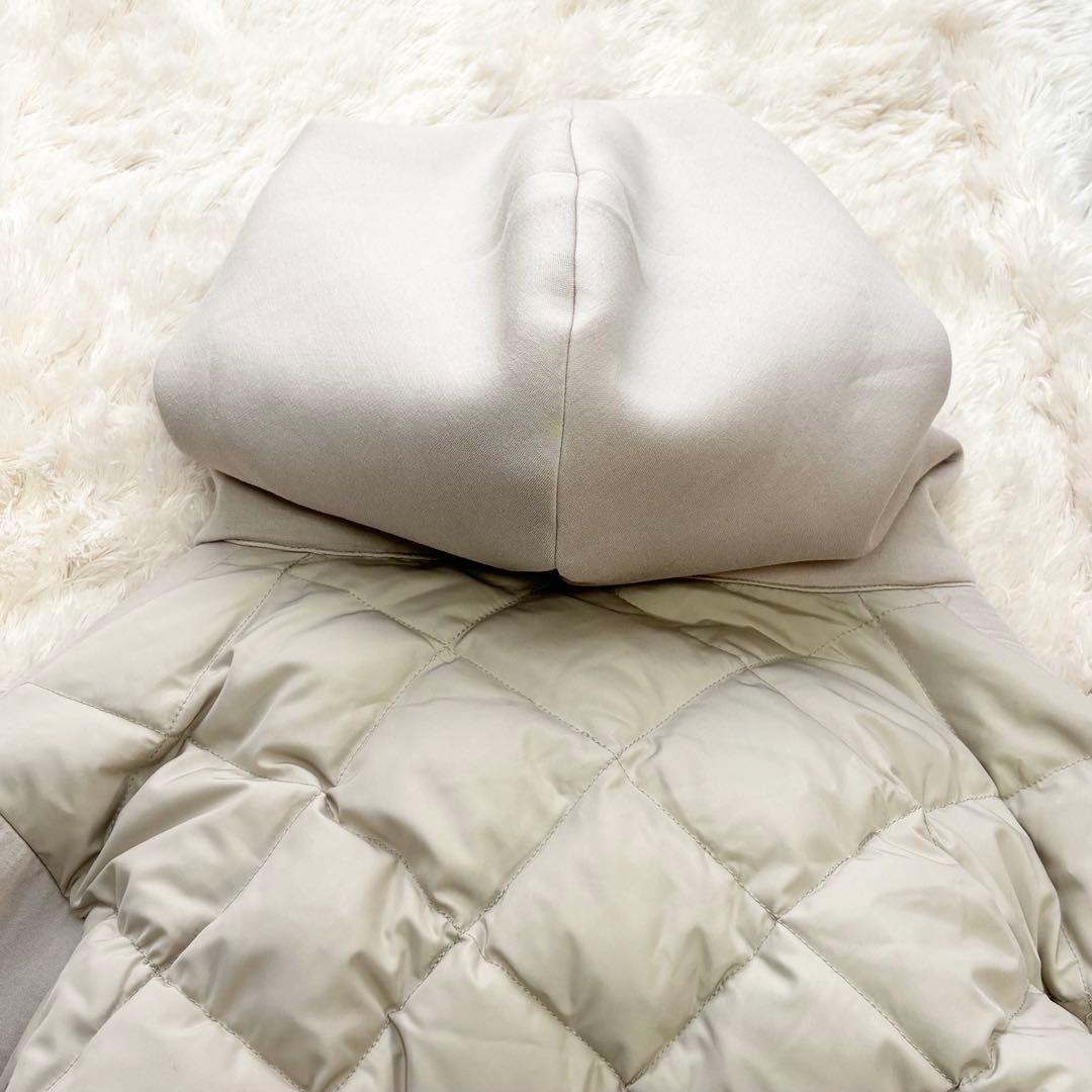 マルシャルテル ロングダウンパーカー ドッキング 異素材 フーディー 定番 M