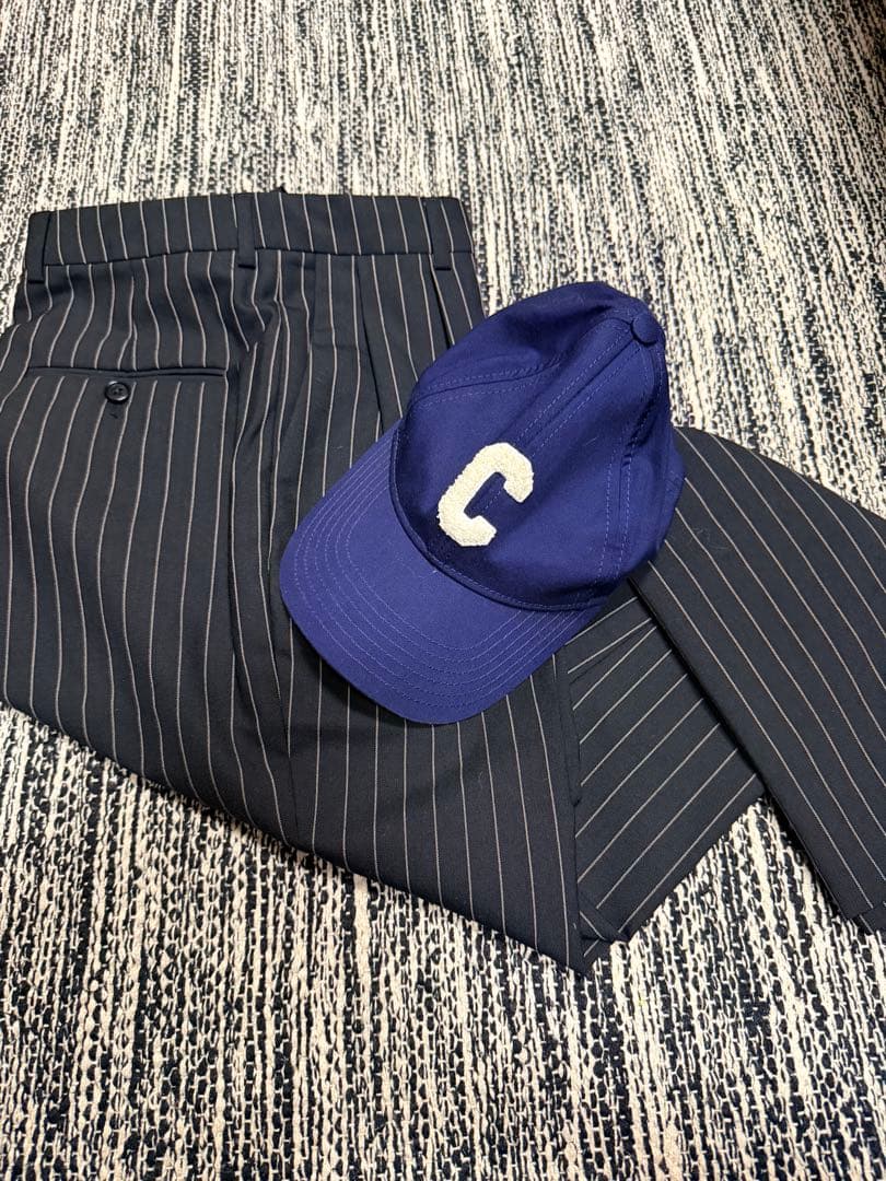 ネイビー C刺繍 ベースボールキャップ