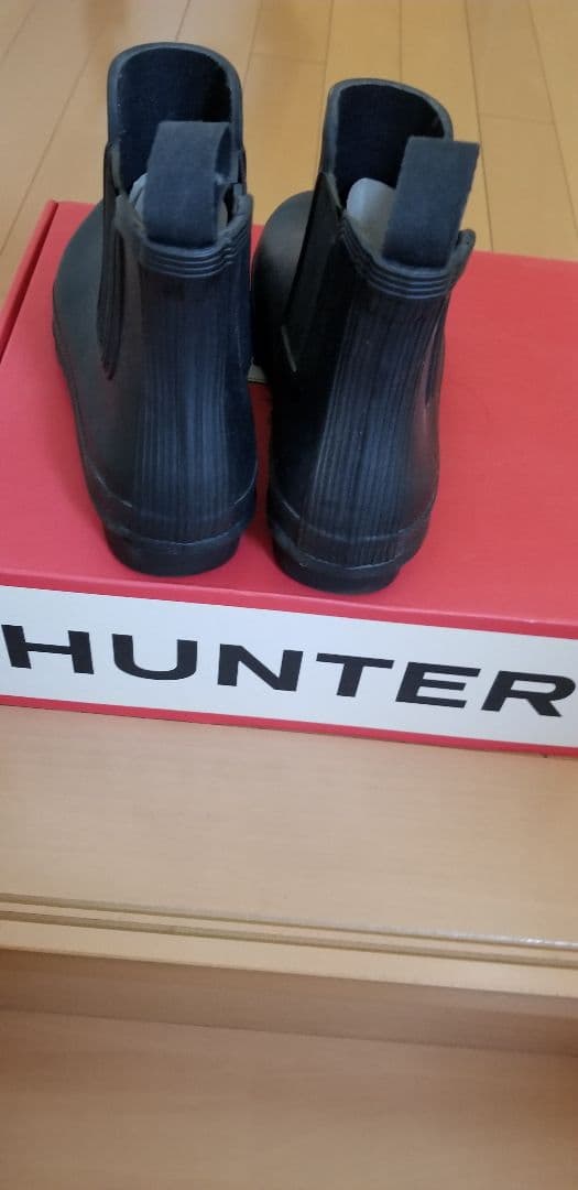 ハンターチェルシーレインブーツUK6 25.0 ブラック　ショート防水