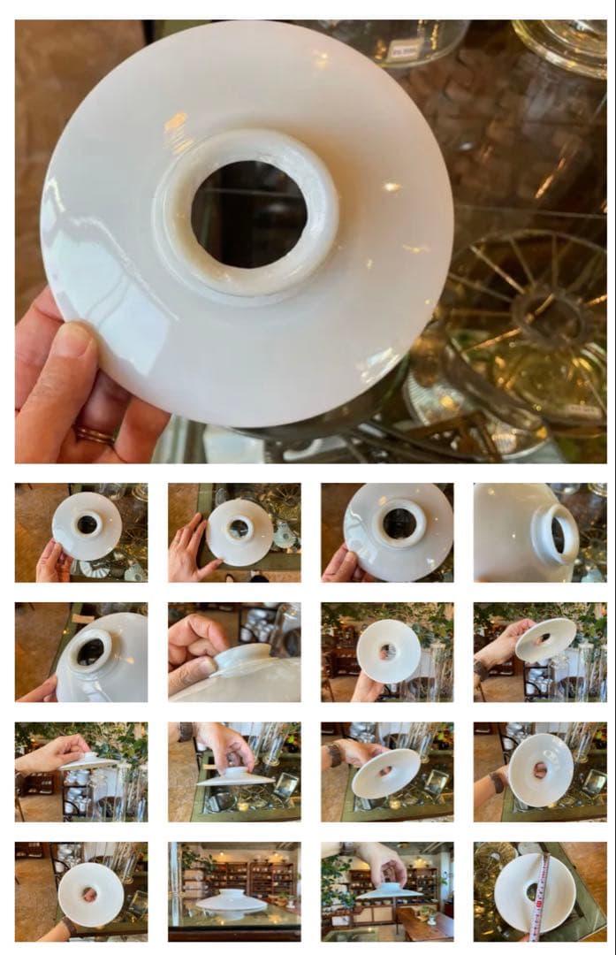 すぐ使えます　antique milk glass lamp アンティーク