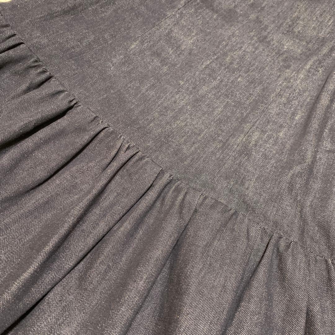美品✨フォクシーニューヨーク デニム ギャザー ワンピース 2way 40