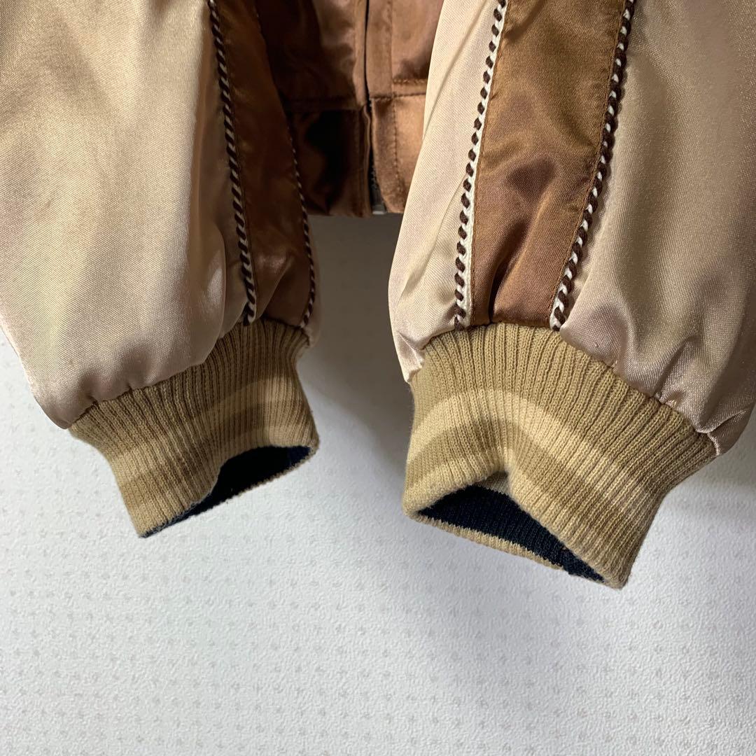 美品 00s リバーシブルスカジャン 龍 虎 鷲 japan ブラック ブラウン