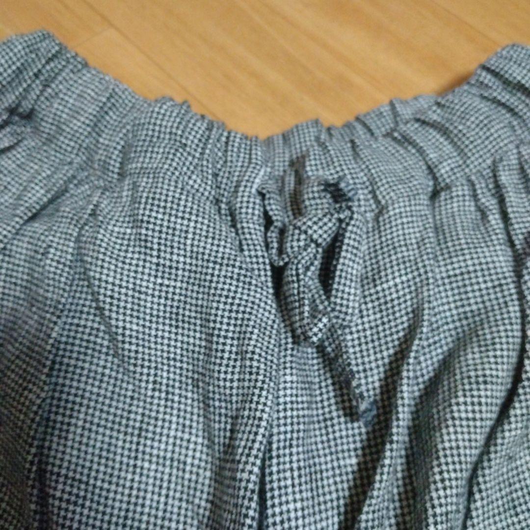 ★ヤッコ★　1426　千鳥格子　リネンワイドパンツ　スカチョ