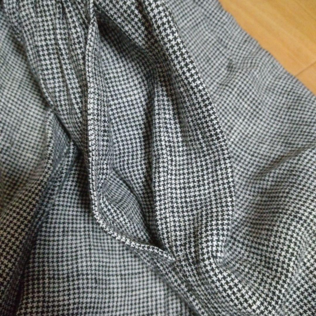 ★ヤッコ★　1426　千鳥格子　リネンワイドパンツ　スカチョ