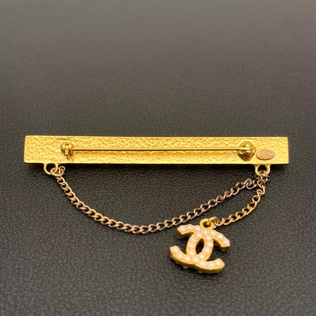 シャネル ココマーク フェイク パール ブローチ ゴールド コサージュ 01A