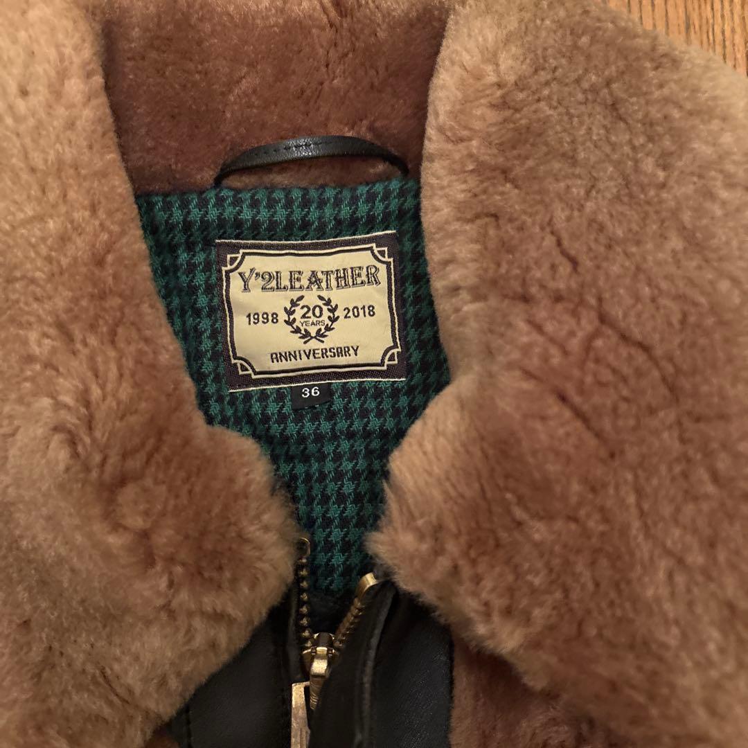 希少 Y2LEATHER 20周年記念ジャケット ボア襟 レザージャケット