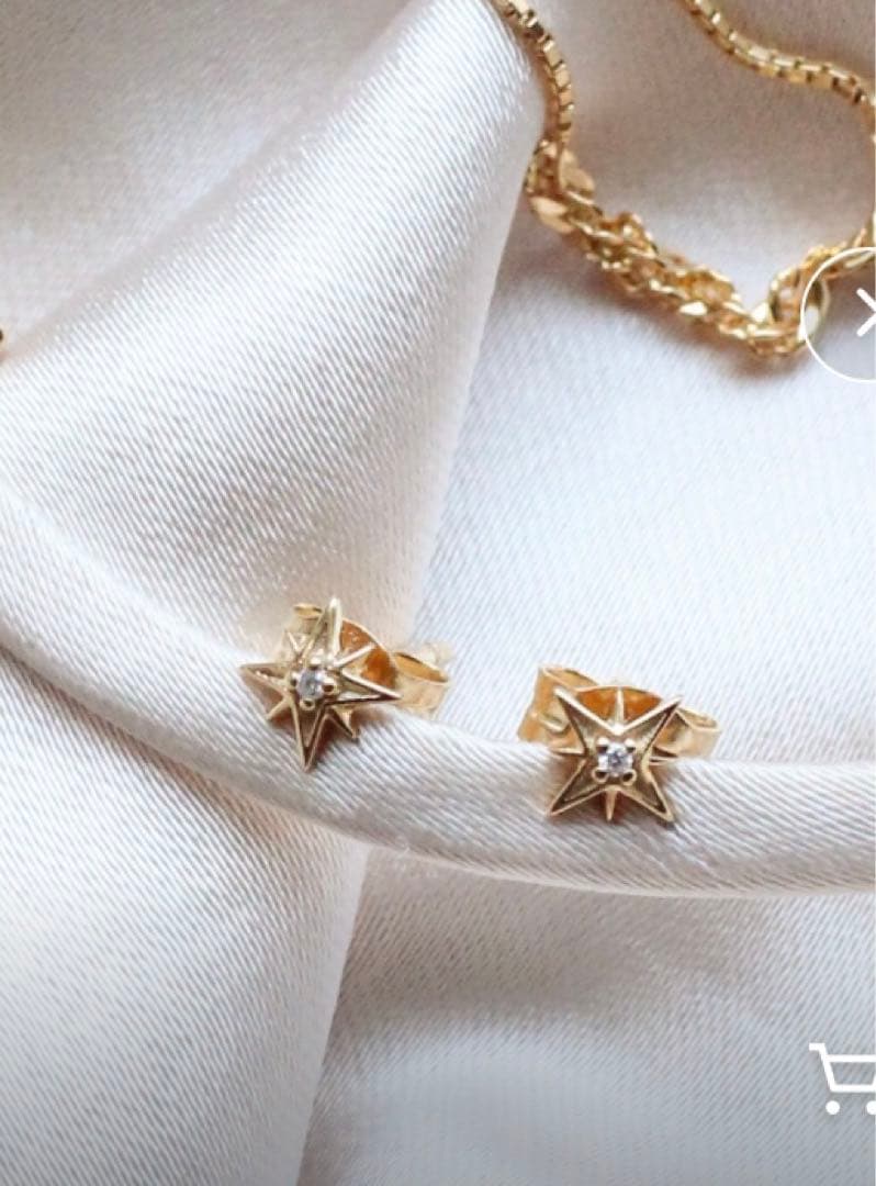 ノワールドプーぺ　K18vermeil ダイヤモンドスターピアス