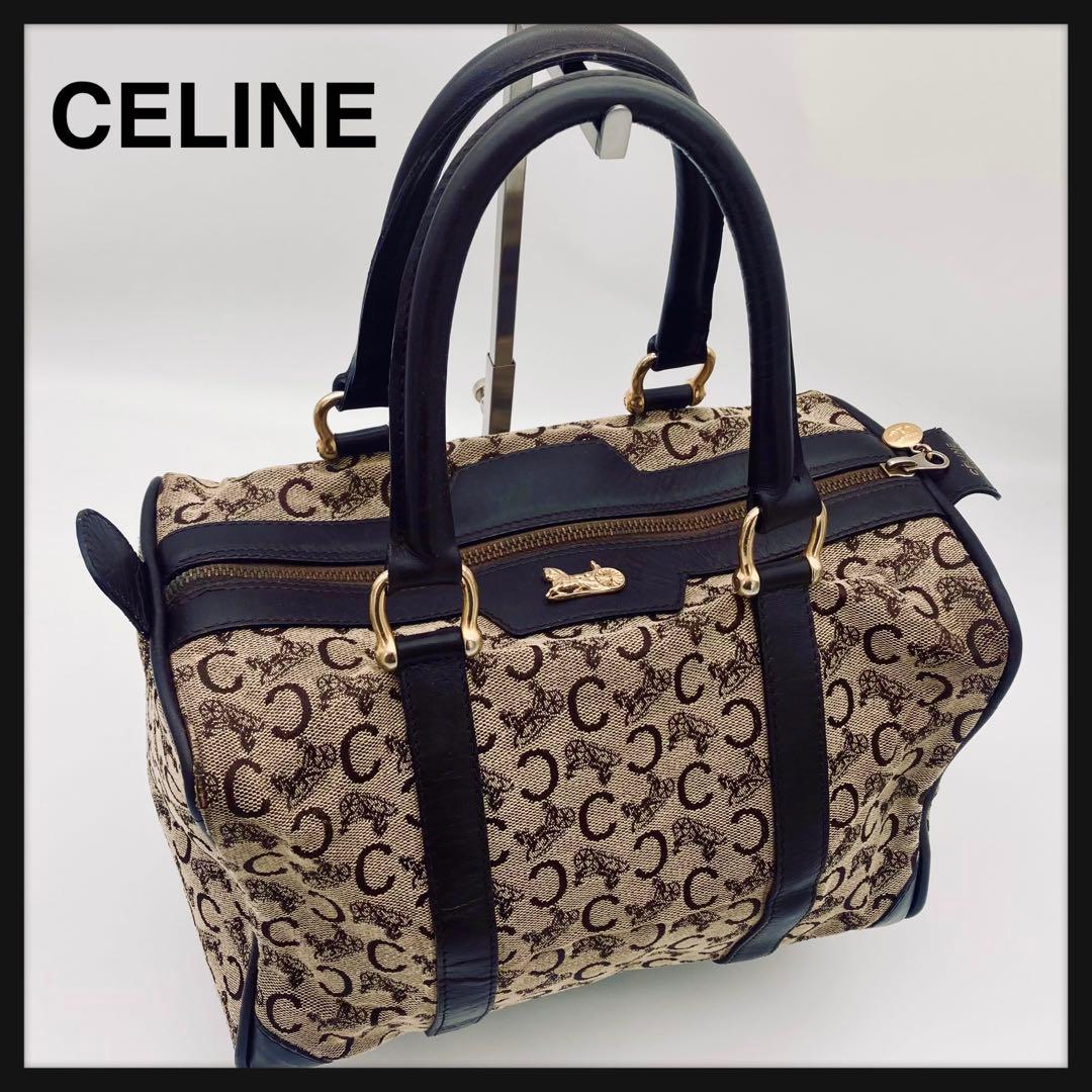 CELINEミニボストンバッグ　Cマカダム　ブラウン