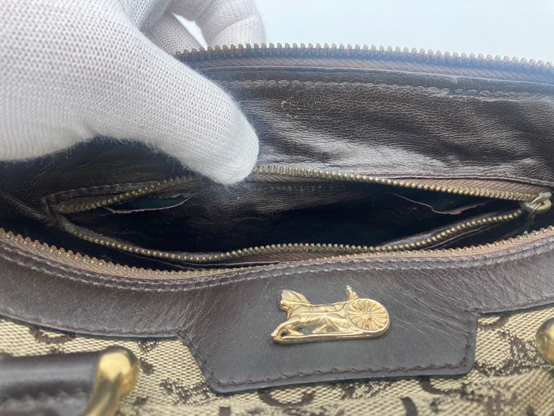 CELINEミニボストンバッグ　Cマカダム　ブラウン