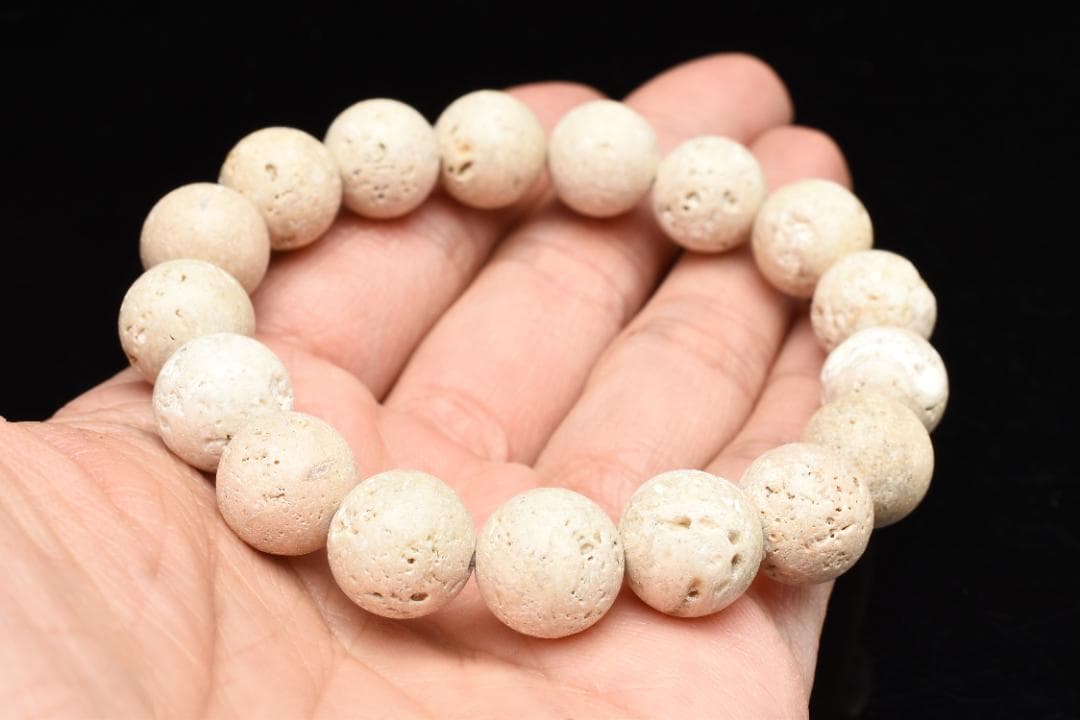日本銘石 沖縄県産 琉球石　12mm　天然石パワーストーンブレスレット　男女兼用