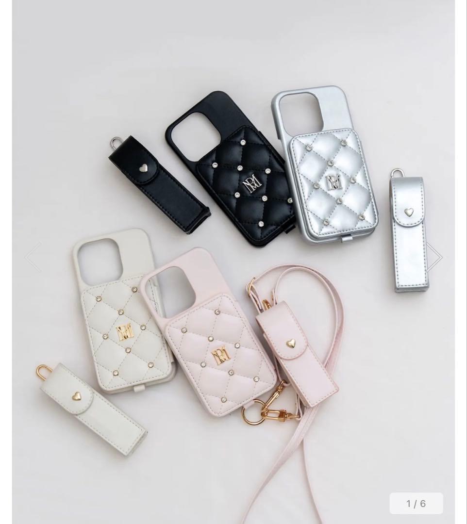 ロゼミューズ iPhone 14 キルティングケース ピンク