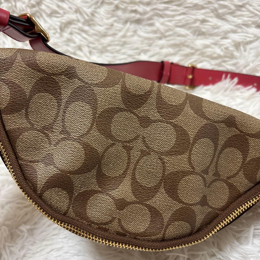 ☆美品 COACH シグネチャー ボディバッグ ショルダーバッグ ピンク 希少