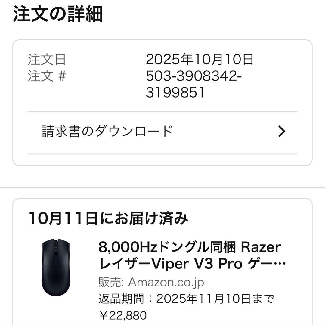 Razer Viper V3 Pro Black ゲーミングマウス