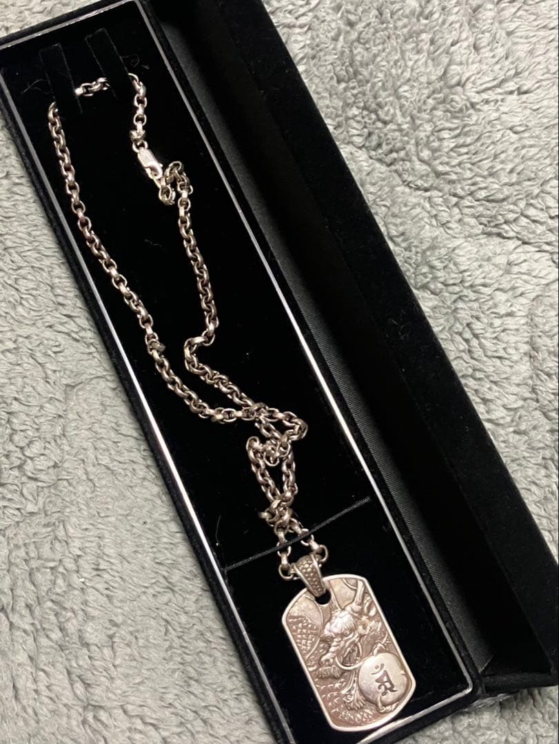 彫銀 シルバー silver 925 950 龍 竜 ネックレス