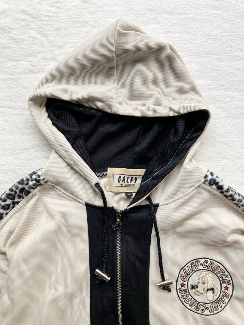 GALFY by CRUTCH 異素材　切替　レオパード柄 パーカーセットアップ