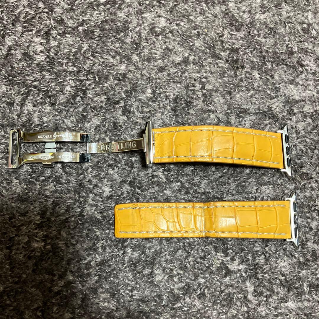 BREITLING イエローレザー腕時計ストラップ 22-20mm
