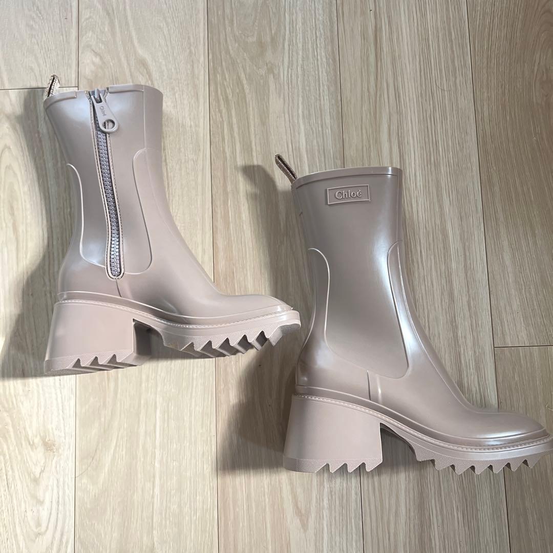 Chloé ベージュ レインブーツ