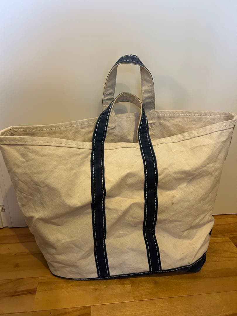 ヴィンテージ LLBEAN トートバッグ エルエルビーン ネイビー 筆記体