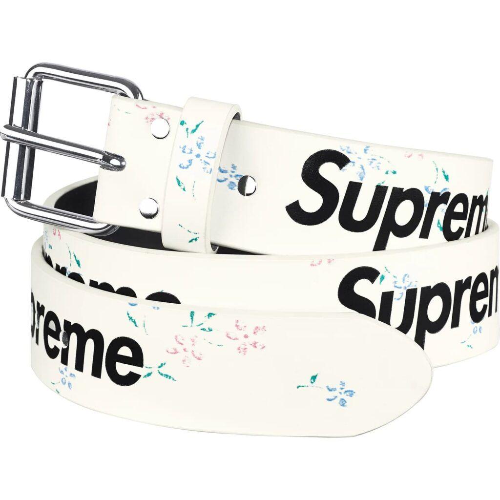 【新品】Supreme Repeat Leather Belt XL フローラル