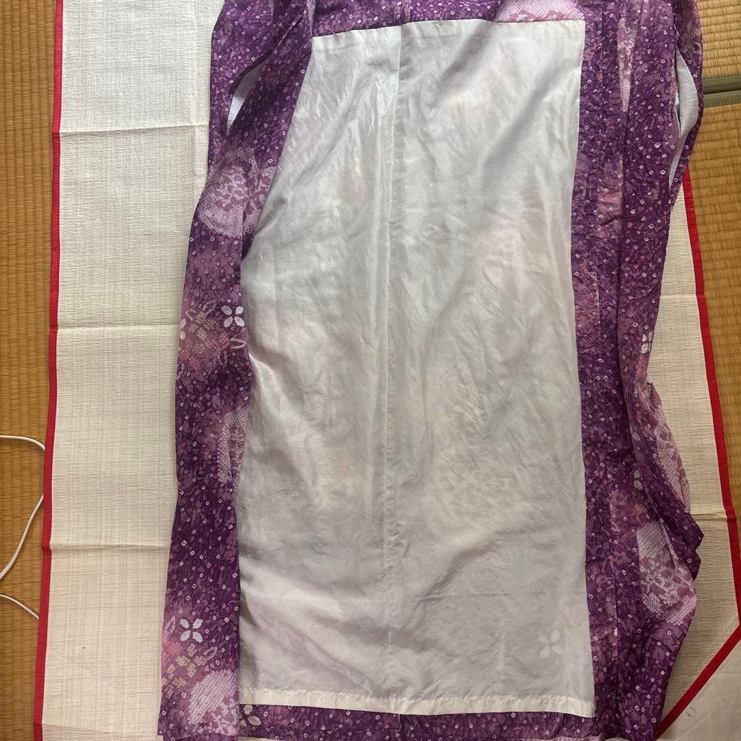 セール中❣️ 希少な色　きれいめ赤紫 有松　絞り　高級　浴衣 紫陽花　手縫い