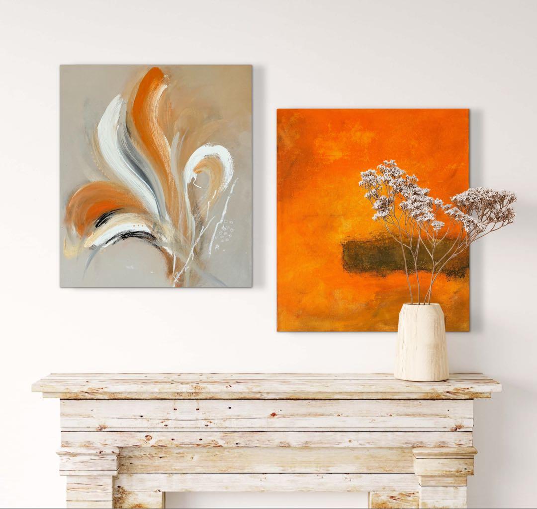 現代アート　53×45.5㎝　2枚セット　モダン　アートパネル　インテリア　絵画