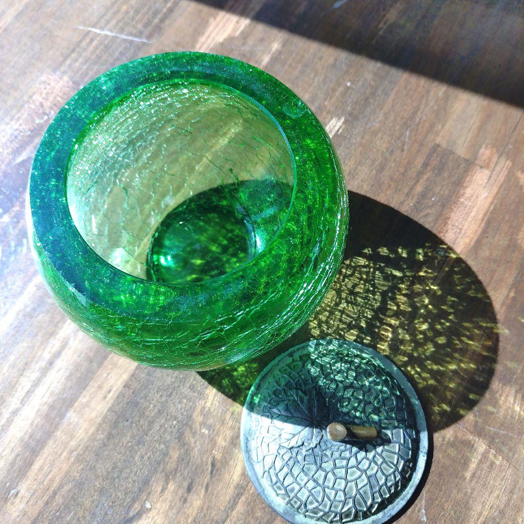 レトロ メロンの型 ガラス瓶 飴屋瓶 菓子瓶 アンティーク ビンテージ