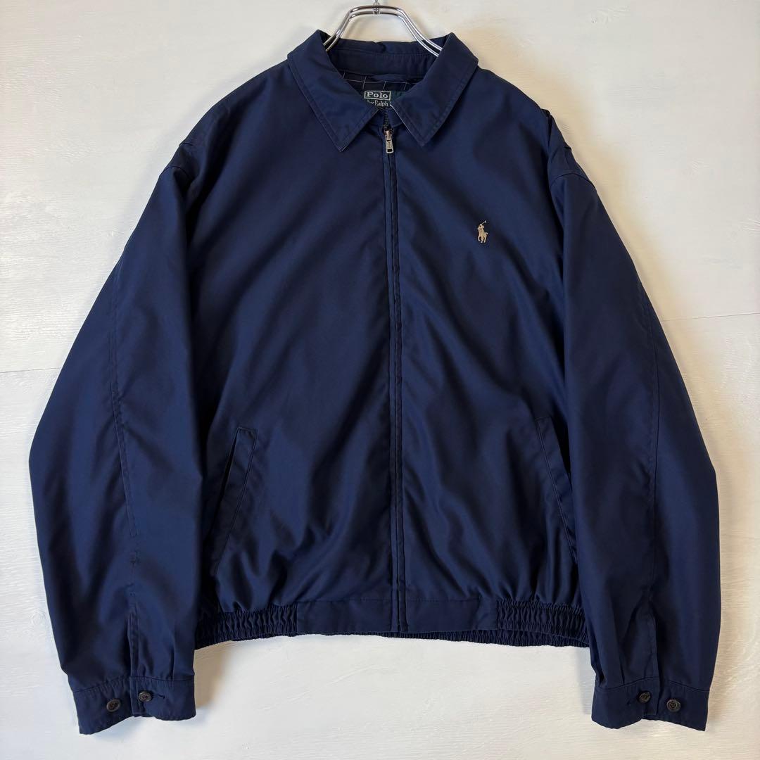 ラルフローレン スウィングトップ　ワンポイントロゴ　XLサイズ　ネイビー　古着