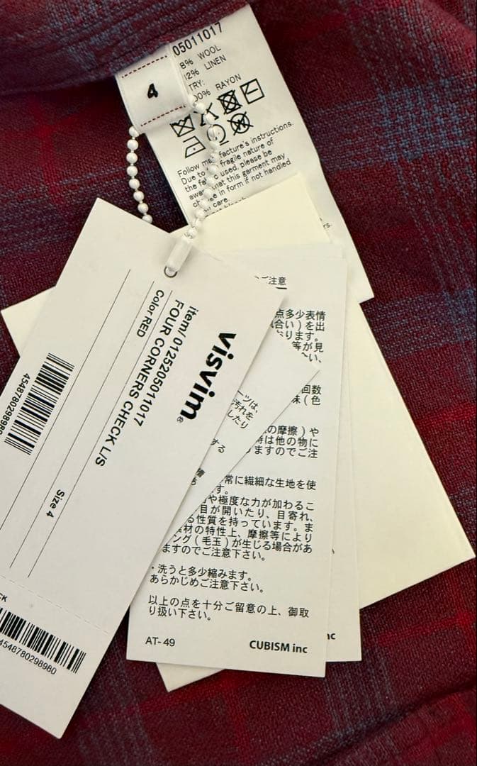 VISVIM ビズビム FOUR CORNERS CHECK L/S チェック