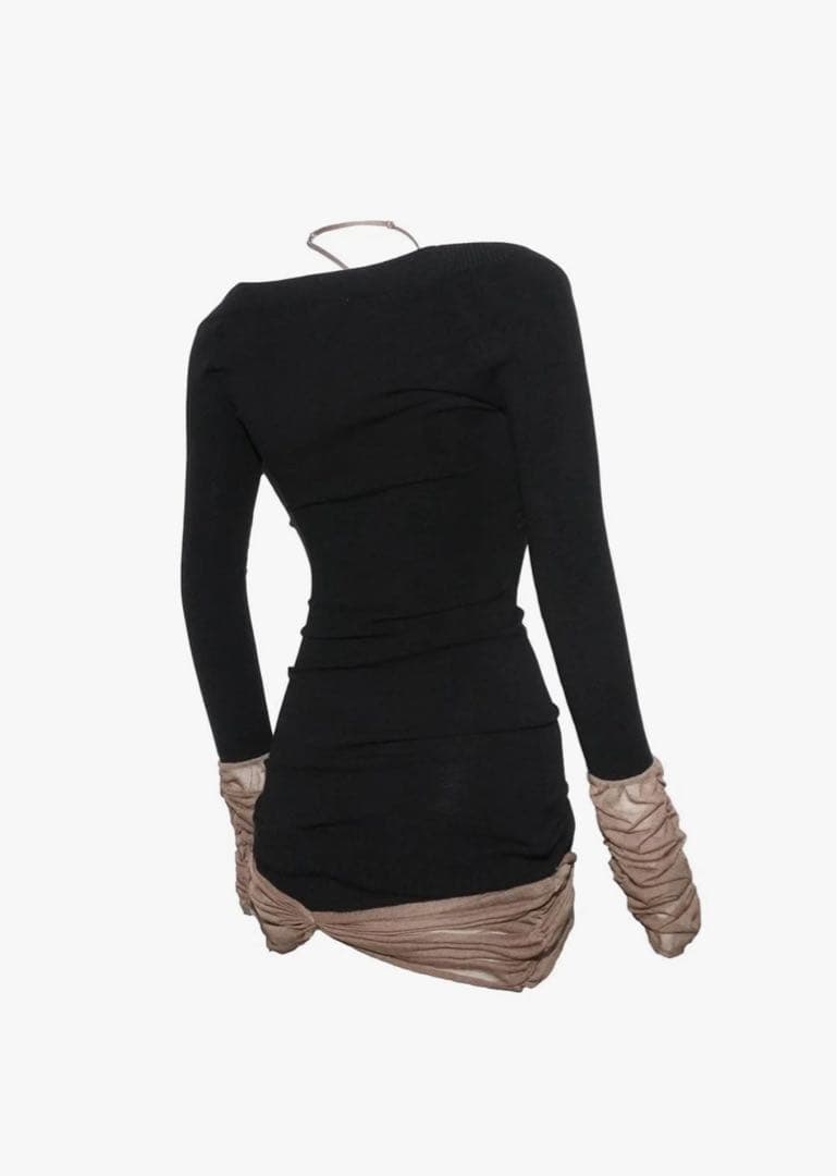 トップス THEREDTHREAD S sheer docked dress mini