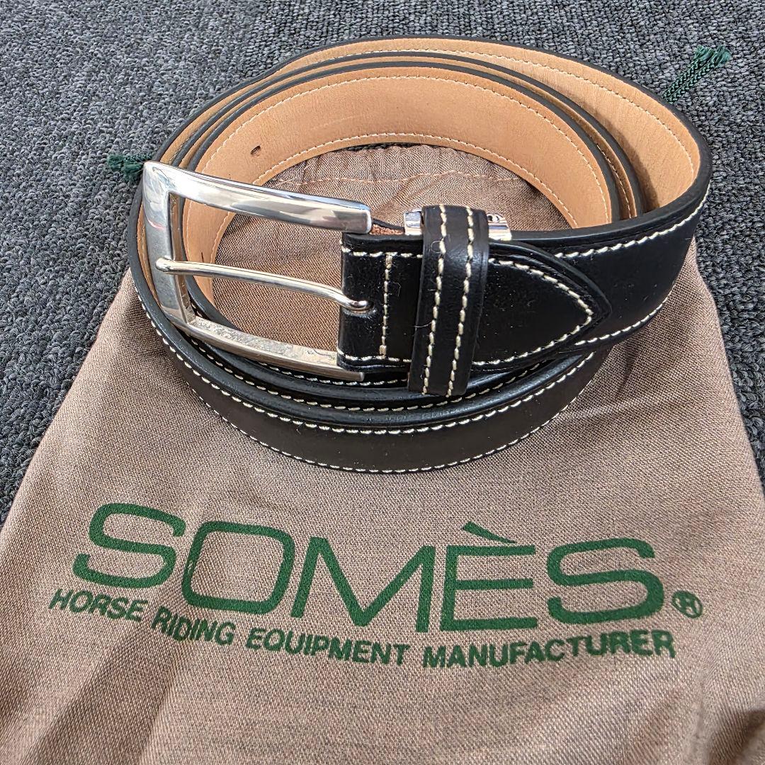 SOMES SADDLE 　レザーベルト　ブラック　シルバー　保管袋　未使用保管