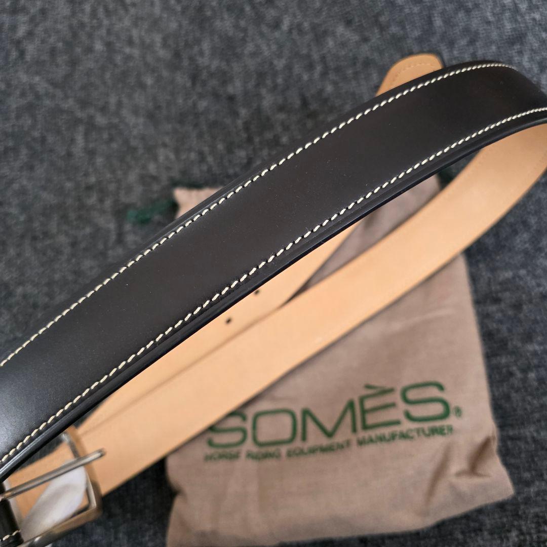 SOMES SADDLE 　レザーベルト　ブラック　シルバー　保管袋　未使用保管